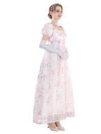Nspstt Floral Embroidered Dress - Satin Ball Gown Renaissance Outfit