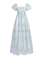 Nspstt Floral Embroidered Dress - Satin Ball Gown Renaissance Outfit