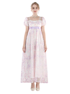 Nspstt Floral Embroidered Dress - Satin Ball Gown Renaissance Outfit