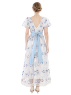 Nspstt Maxi Dress Long - Renaissance Floral Puff Sleeve Costume