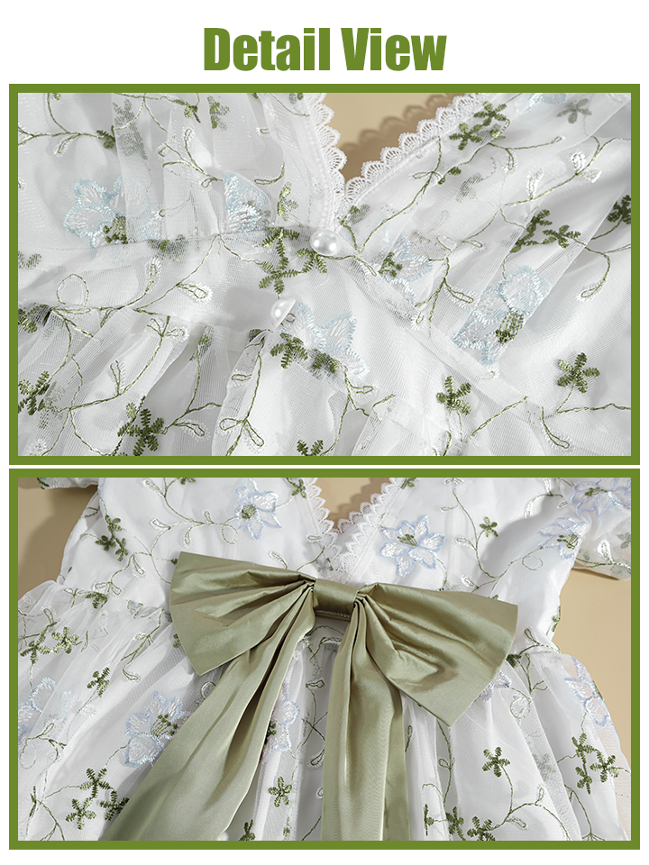 Nspstt Renaissance Dress Women - Floral Embroidered Puff Sleeve Maxi Dress