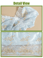 Nspstt Renaissance Dress Women - Floral Embroidered Puff Sleeve Satin Gown