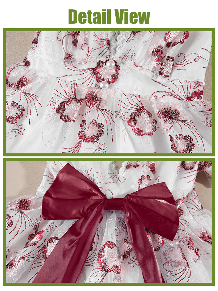 Nspstt Renaissance Fairy Dress - Floral Embroidered Cottagecore Maxi Dress