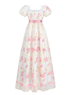 Nspstt Victorian Dress - Lace Trim Puff Sleeve Renaissance Fair Costume
