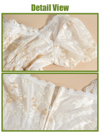 Nspstt Victorian Dress - Lace Trim Puff Sleeve Renaissance Fair Costume
