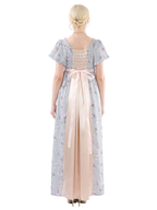 Nspstt Victorian Dress - Puff Sleeve Satin Chiffon Maxi Gown Women