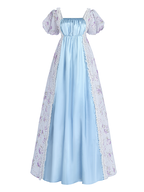 Nspstt Victorian Dress - Puff Sleeve Satin Chiffon Maxi Gown Women