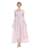 Nspstt Victorian Satin Ball Gown - Embroidered Renaissance Dress Women