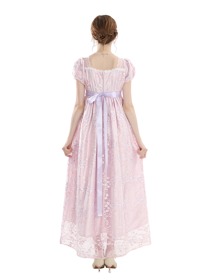 Nspstt Victorian Satin Ball Gown - Embroidered Renaissance Dress Women